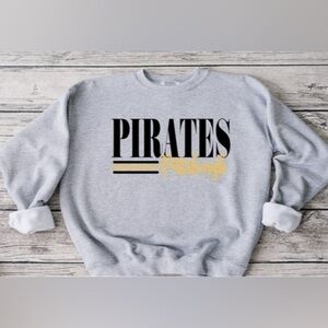 Pirates Striped Crewneck- Gray
